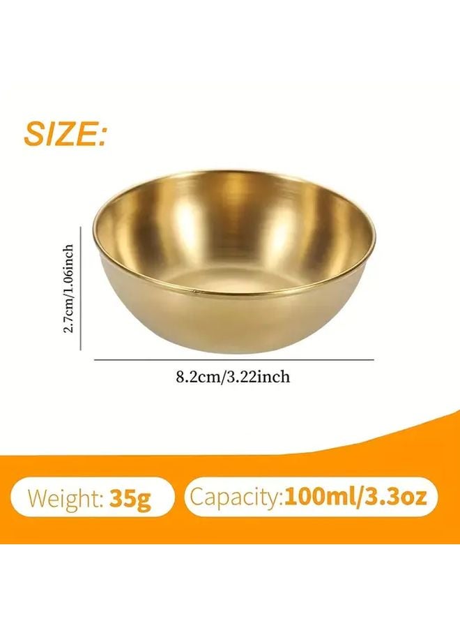3pcs Stainless Steel Mini Round Sauce Dish Sushi Dipping Bowl Appetizer Dish - Image 3
